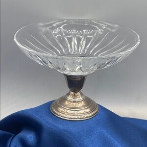 Glass/Crystal Dessert Compote with Sterling Silver Pedestal